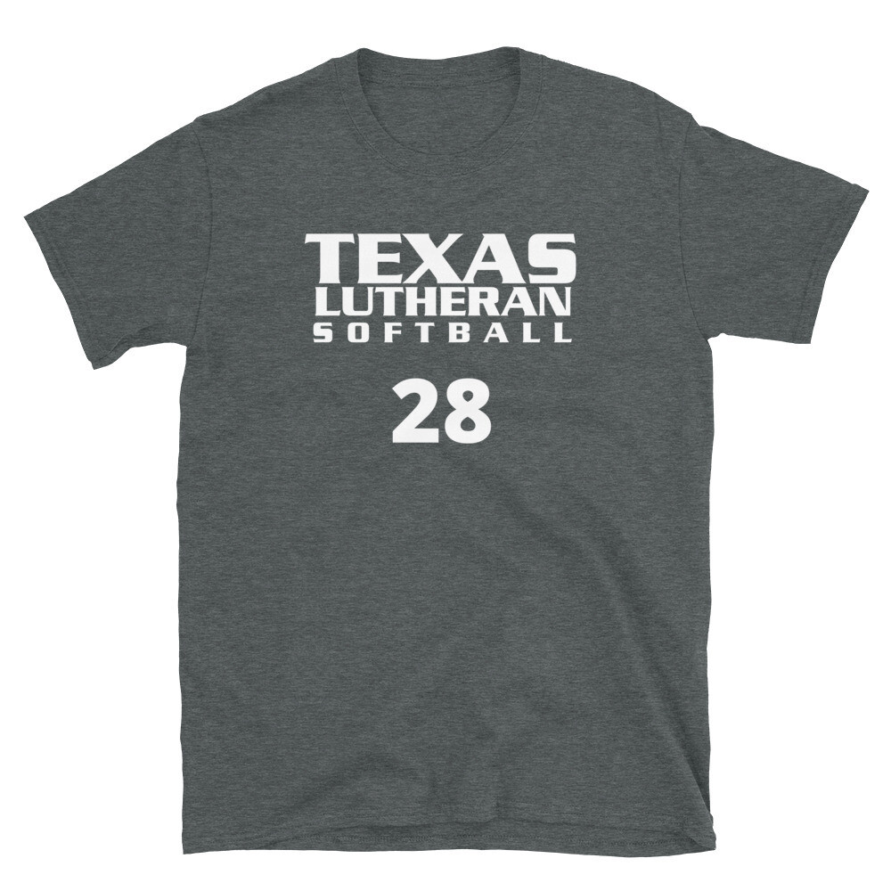 TLU Softball Number 28 Short-Sleeve Unisex T-Shirt