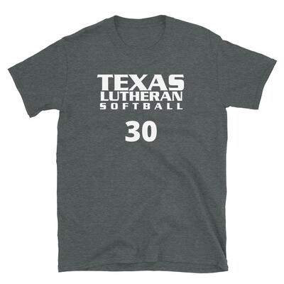 TLU Softball Number 30 Short-Sleeve Unisex T-Shirt