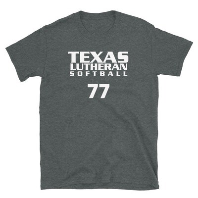 TLU Softball Number 77 Short-Sleeve Unisex T-Shirt