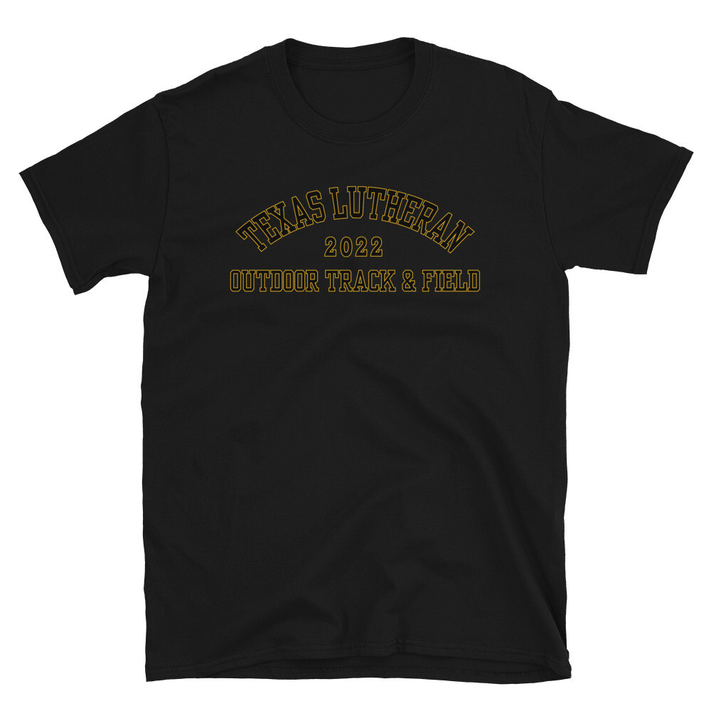 Texas Lutheran Outdoor Track and Field 2022 Short-Sleeve Unisex T-Shirt, Color: Black, Size: S