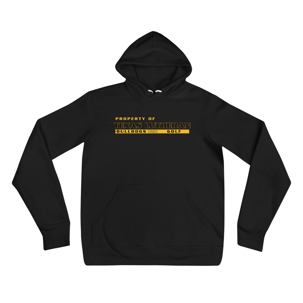 Unisex hoodie - TLU Athletics Property of Golf, Color: Black, Size: S