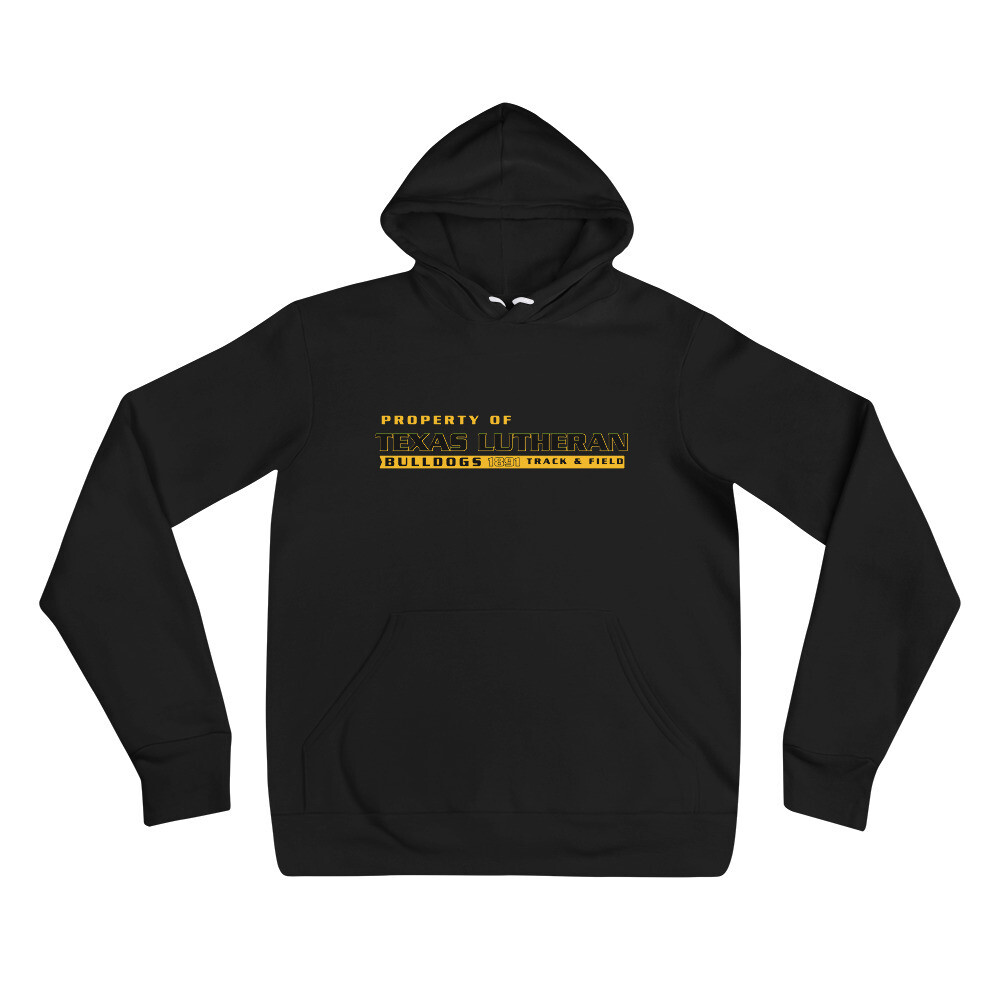 Unisex hoodie - TLU Athletics Property of Track &amp; Field, Color: Black, Size: S