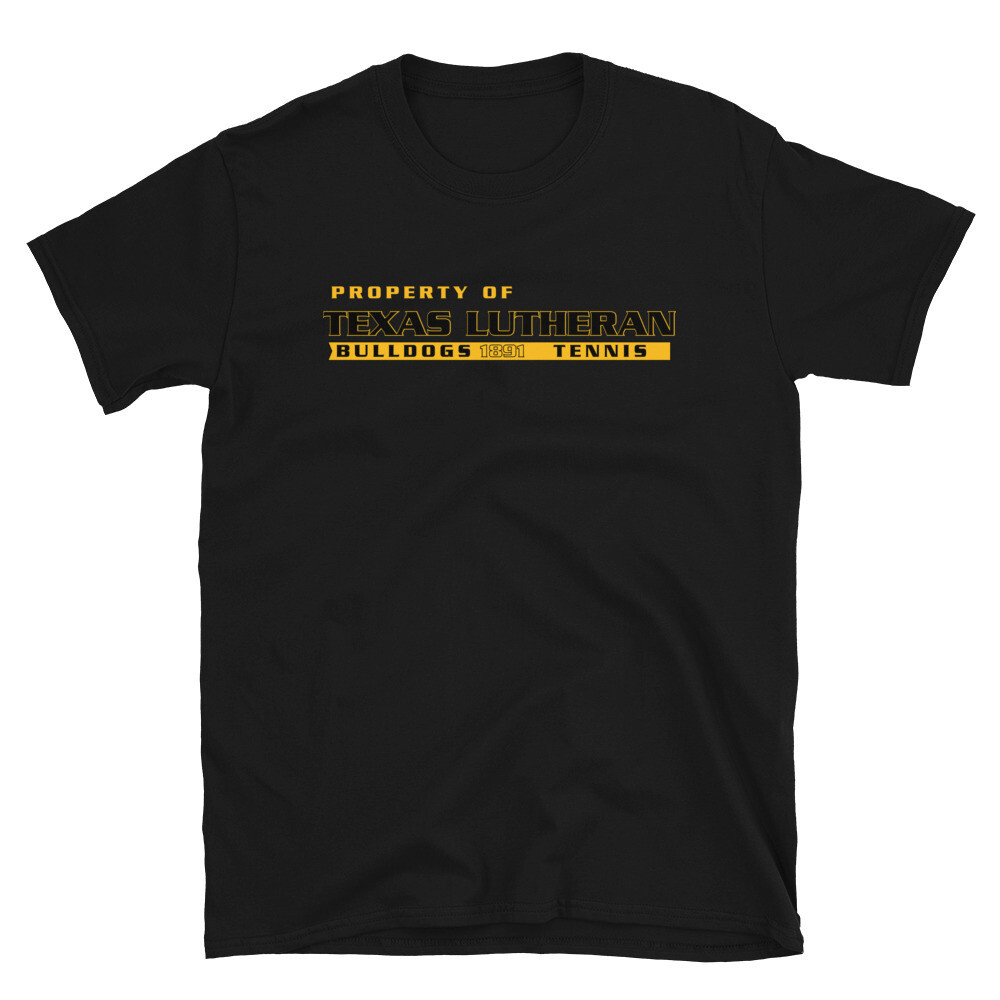 TLU Athletics Property of Tennis Short-Sleeve Unisex T-Shirt, Color: Black, Size: S