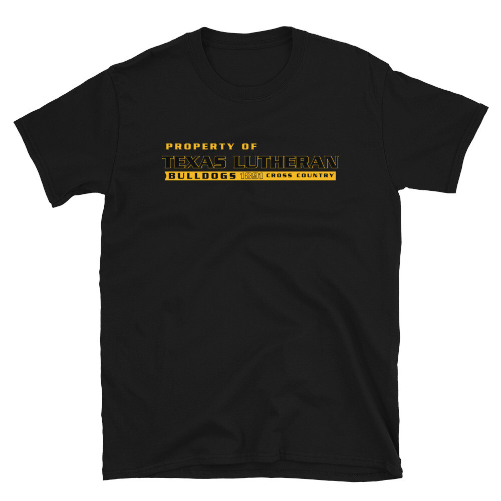 TLU Athletics Property of  Cross Country Short-Sleeve Unisex T-Shirt, Color: Black, Size: S
