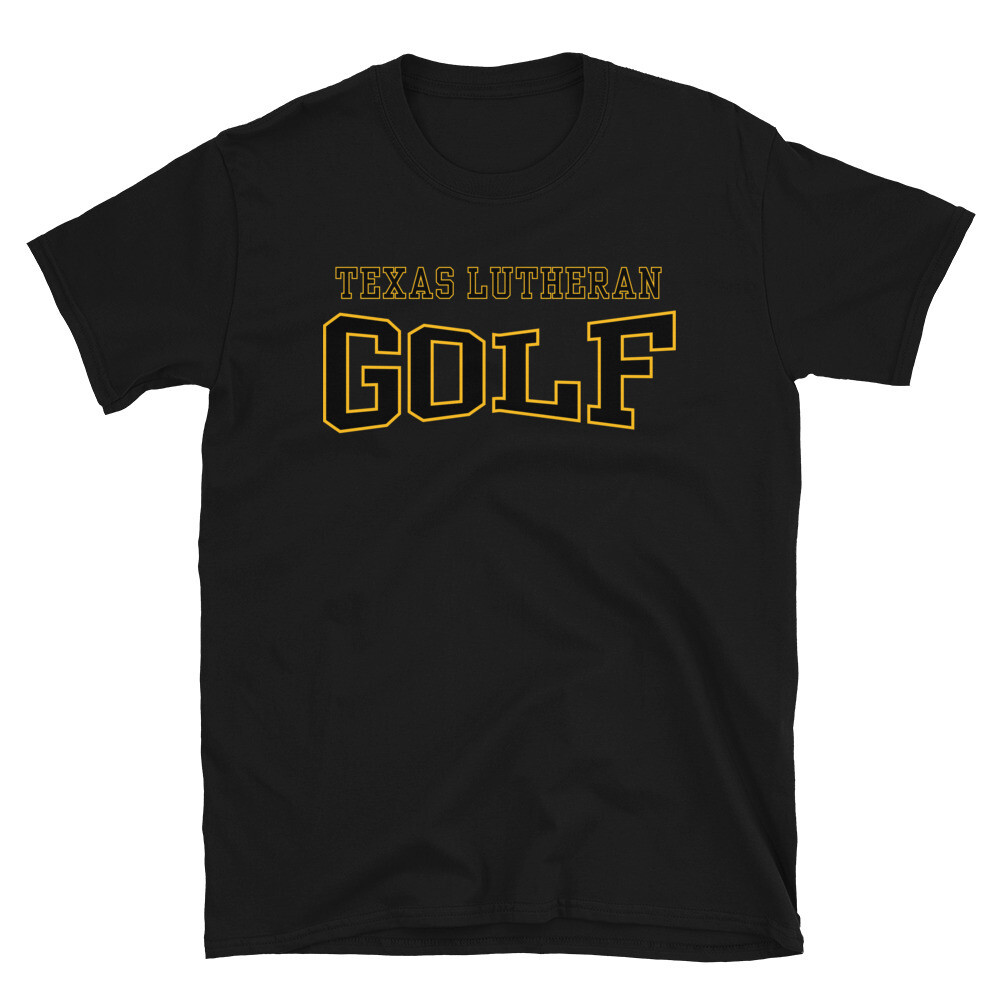 TLU Athletics Golf Short-Sleeve Unisex T-Shirt, Color: Black, Size: S