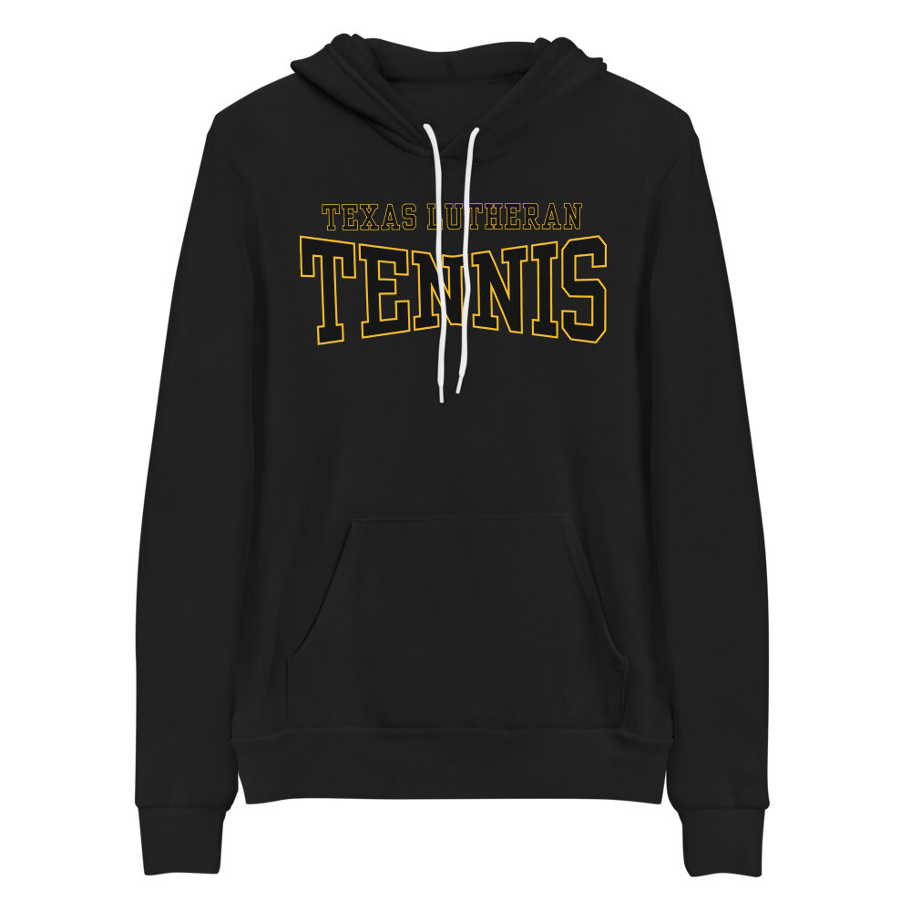 TLU Athletics Tennis Unisex hoodie, Color: Black, Size: S