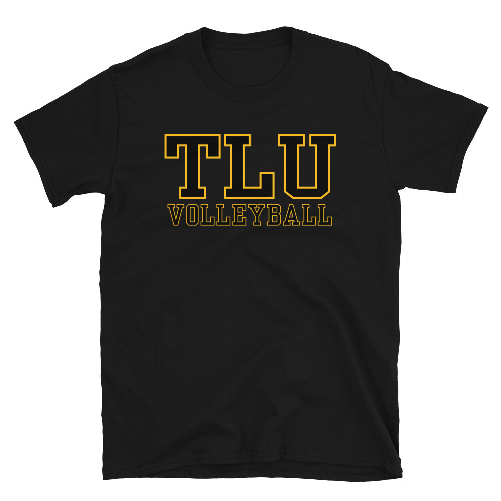 TLU Athletics Volleyball Short-Sleeve Unisex T-Shirt, Color: Black, Size: S