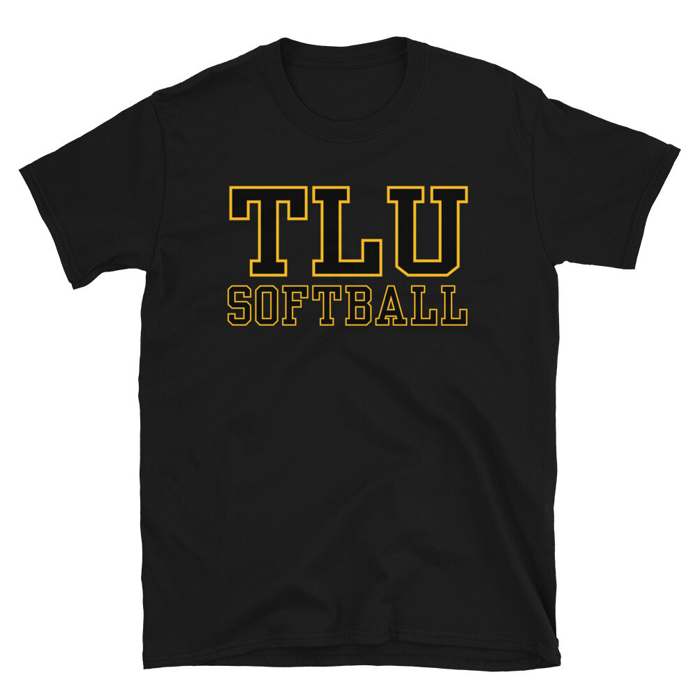 TLU Athletics Softball Short-Sleeve Unisex T-Shirt, Color: Black, Size: S