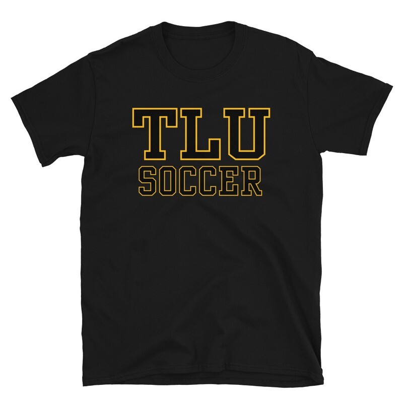 TLU Athletics Soccer Short-Sleeve Unisex T-Shirt, Color: Black, Size: S