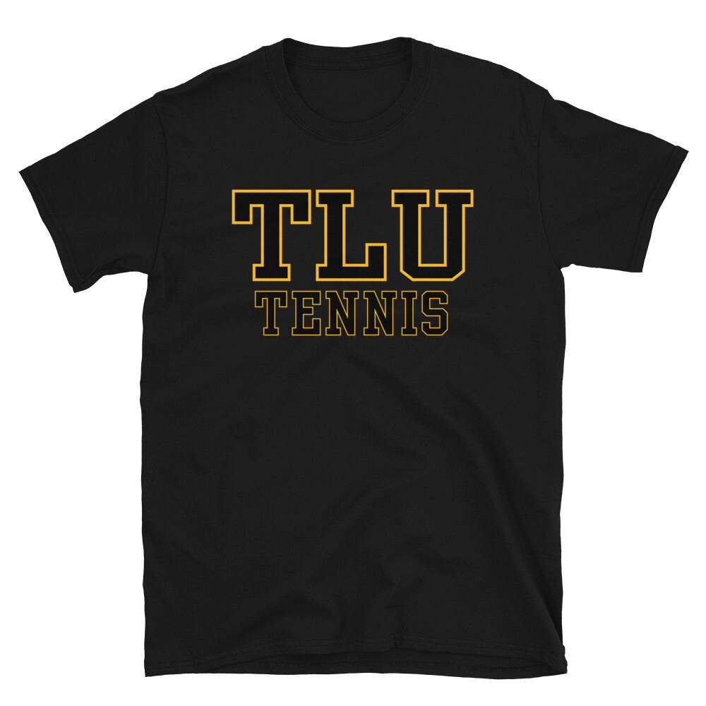 TLU Athletics Tennis Short-Sleeve Unisex T-Shirt, Color: Black, Size: S