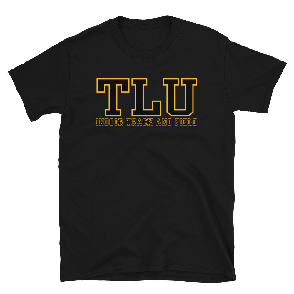 TLU Athletics Indoor Track &amp; Field Short-Sleeve Unisex T-Shirt, Color: Black, Size: S
