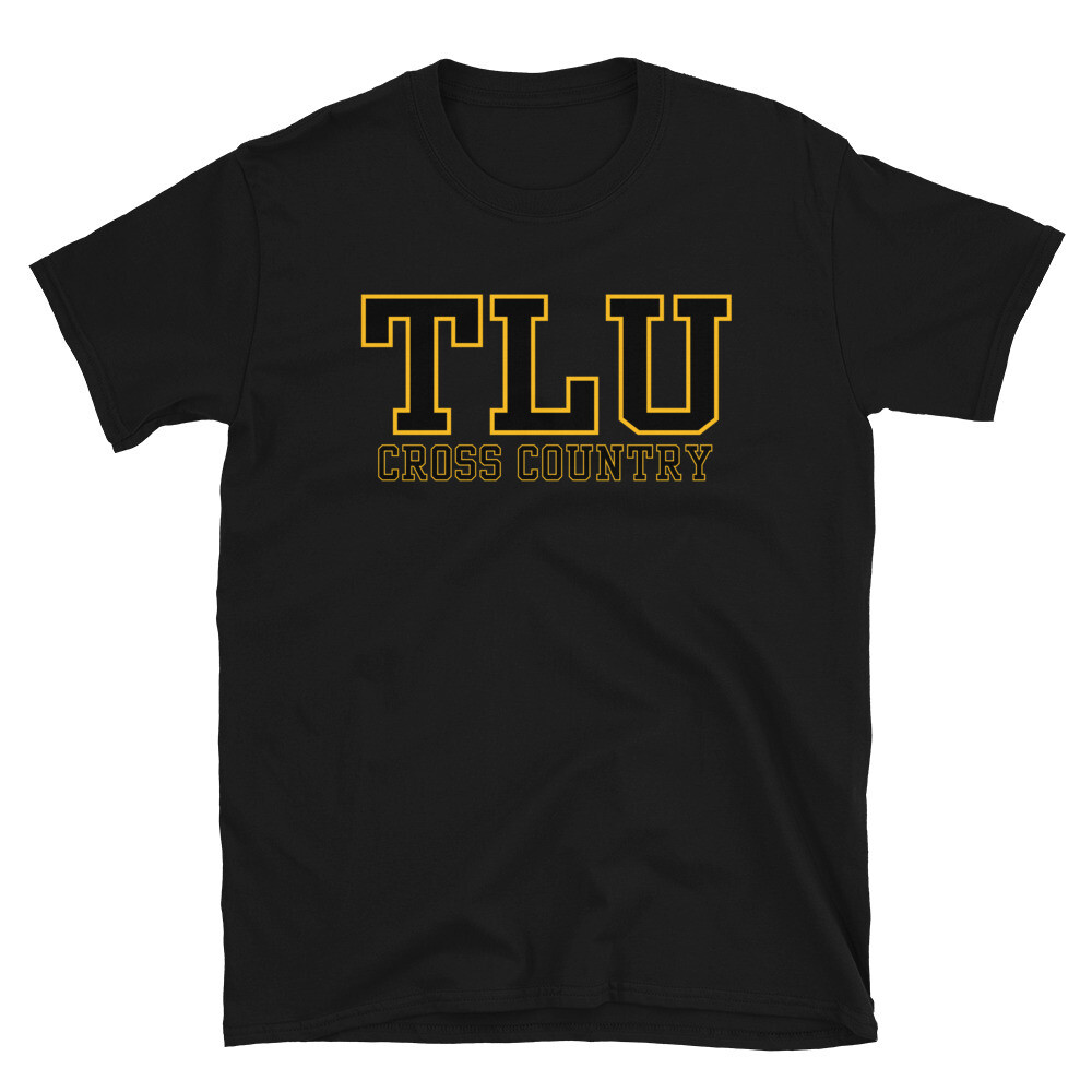 TLU Athletics Cross Country Short-Sleeve Unisex T-Shirt, Color: Black, Size: S
