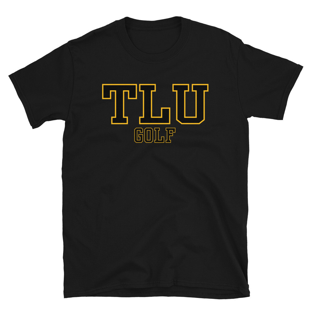 TLU Athletics Golf Short-Sleeve Unisex T-Shirt, Color: Black, Size: S
