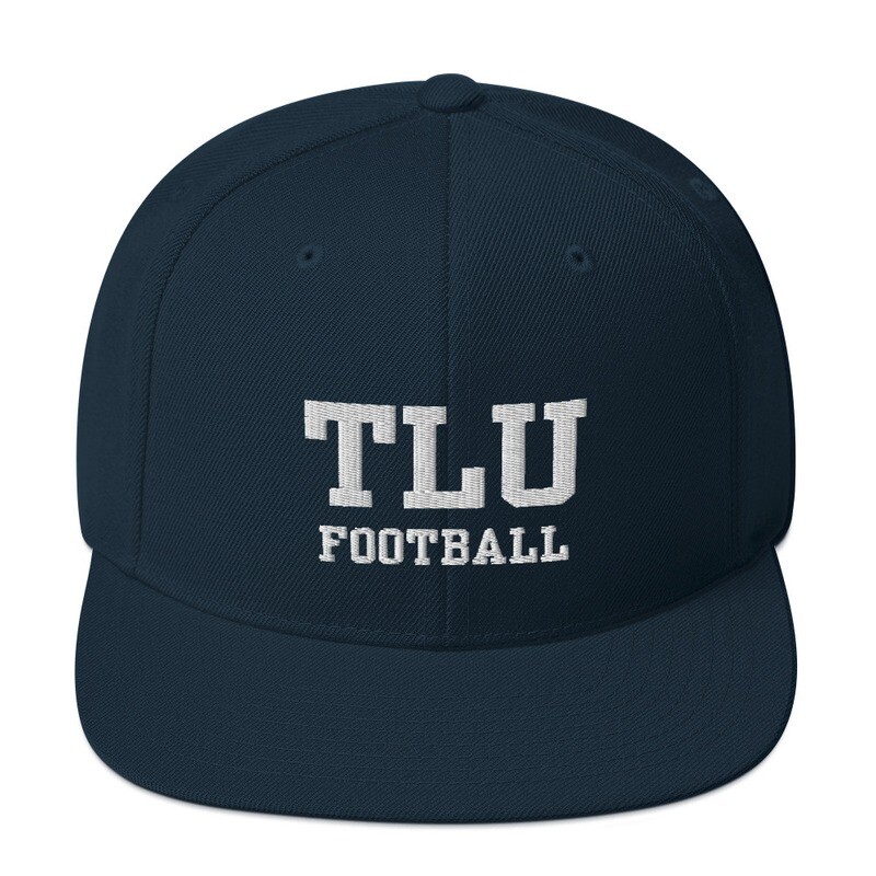 TLU Athletics Football Snapback Hat, Color: Dark Navy