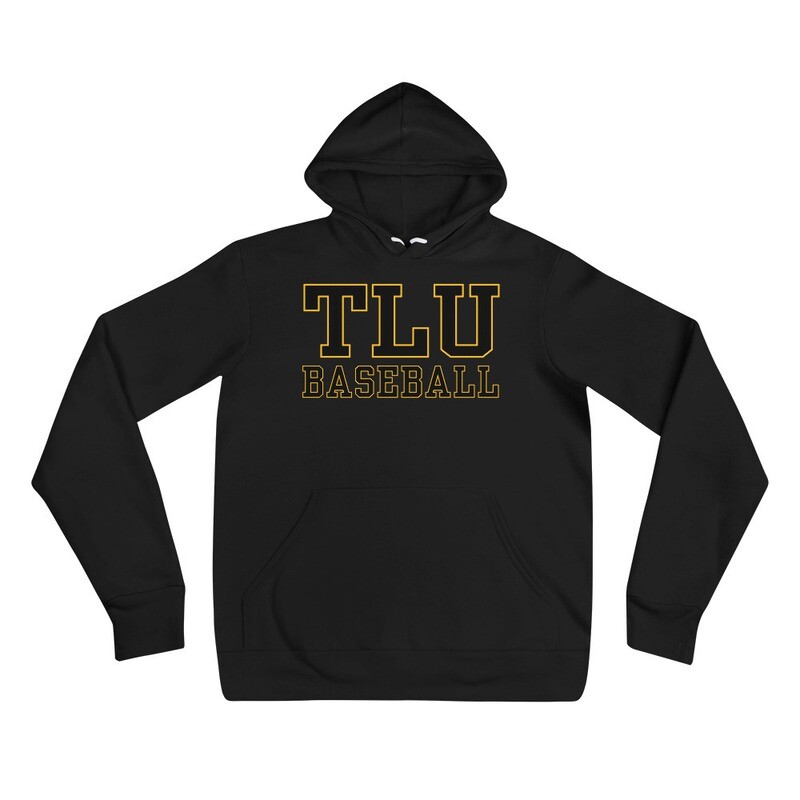 TLU Athletics Baseball Unisex hoodie, Color: Black, Size: S