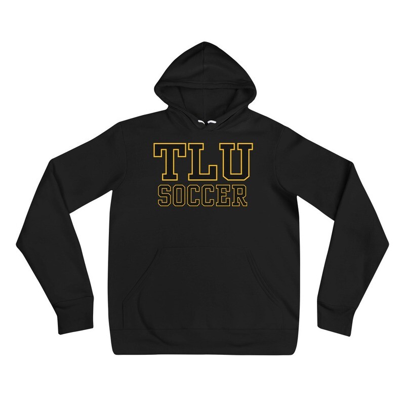 TLU Athletics Soccer Unisex hoodie, Color: Black, Size: S