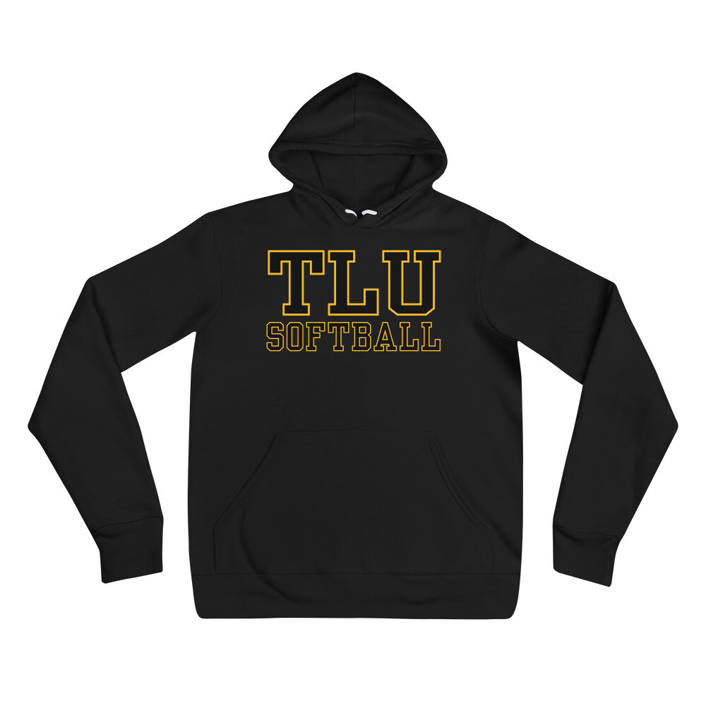 TLU Athletics Softball Unisex hoodie, Color: Black, Size: S