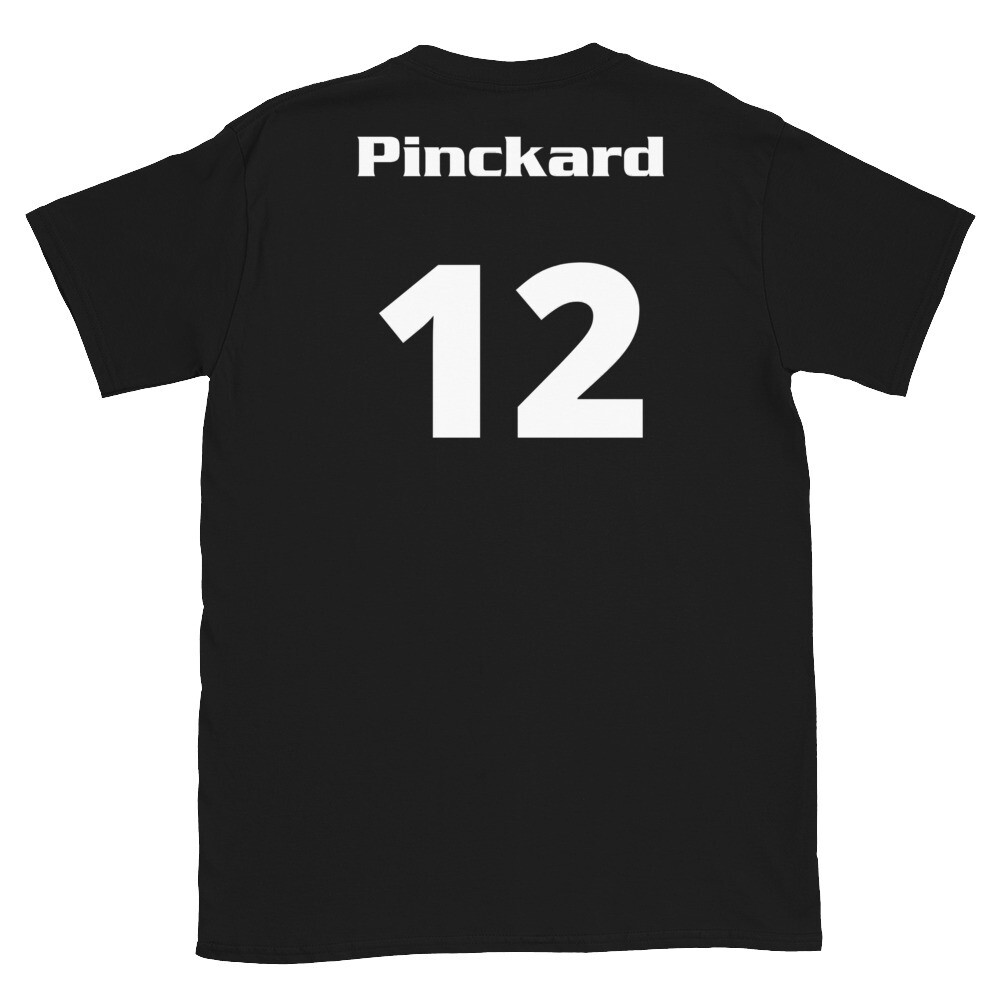 TLU Softball Number 12 Pinckard Short-Sleeve Unisex T-Shirt, Color: Black, Size: S