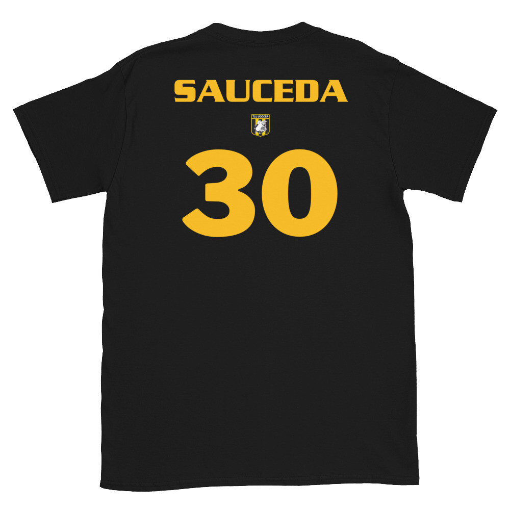 WSOC Number 30 Sauceda Short-Sleeve Unisex T-Shirt, Color: Black, Size: S
