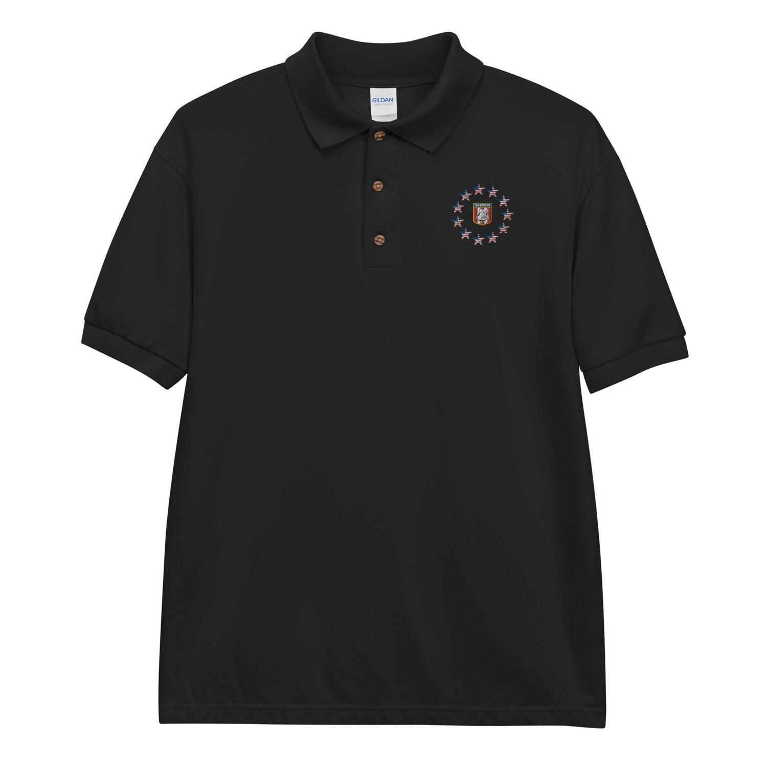 Memorial Day Embroidered Polo Shirt, Color: Black, Size: S