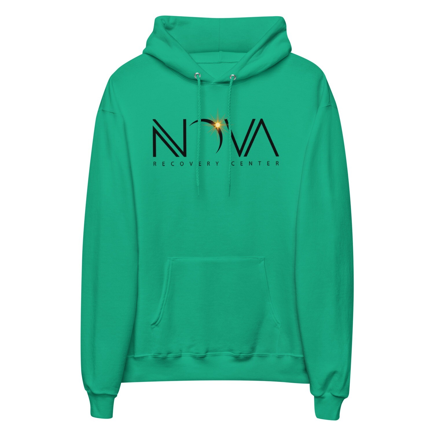 Nova Recovery Center Unisex fleece hoodie, Color: Kelly Green, Size: S
