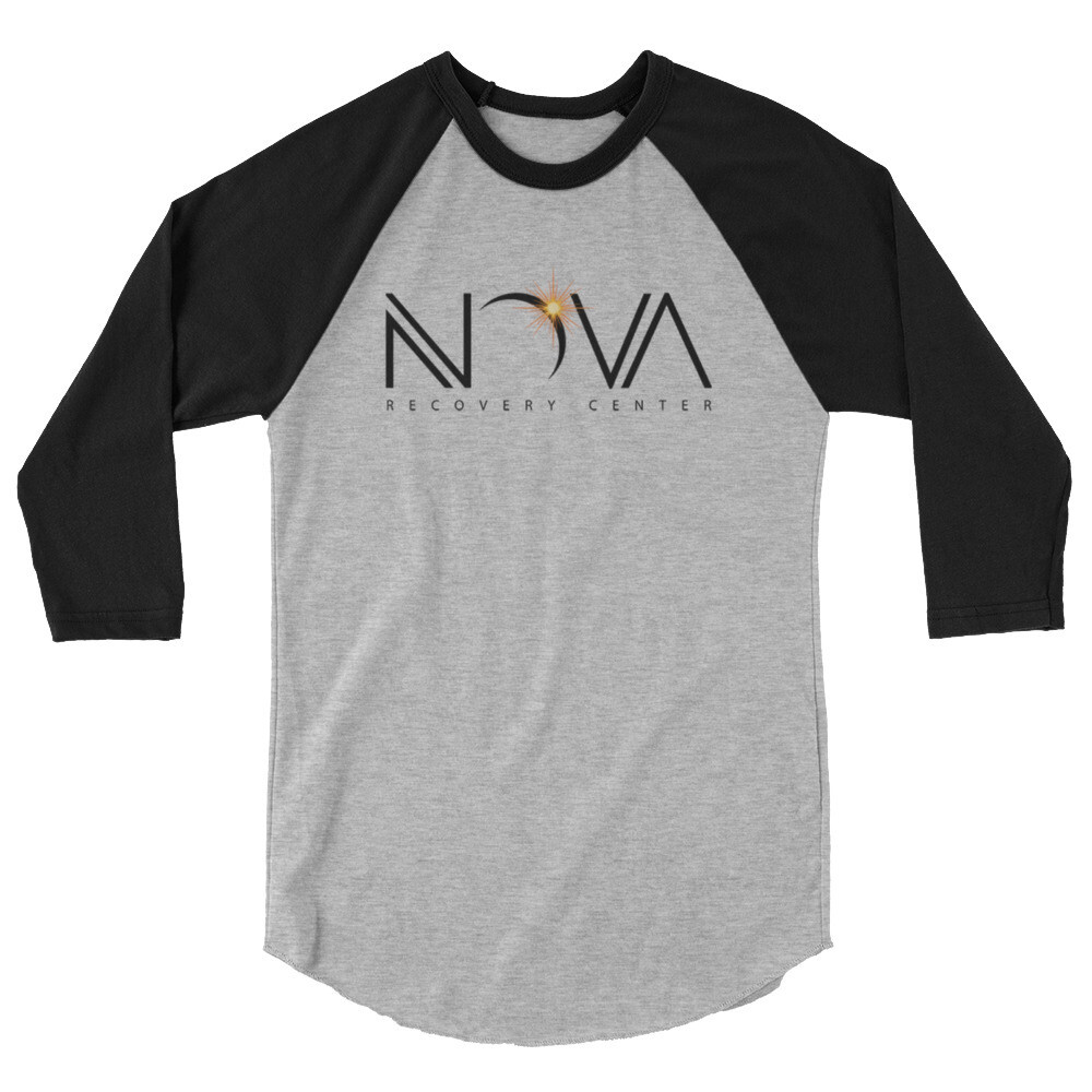 Nova 3/4 sleeve raglan shirt, Color: Heather Grey/Black, Size: XS