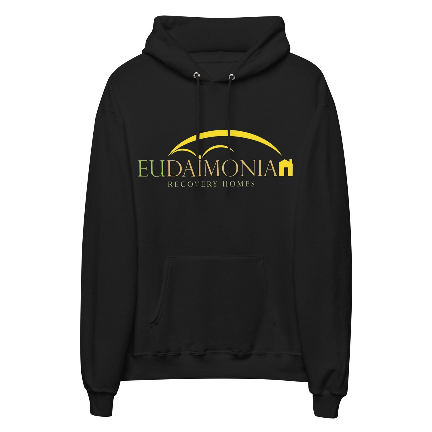 ERH Unisex fleece hoodie, Color: Black, Size: S