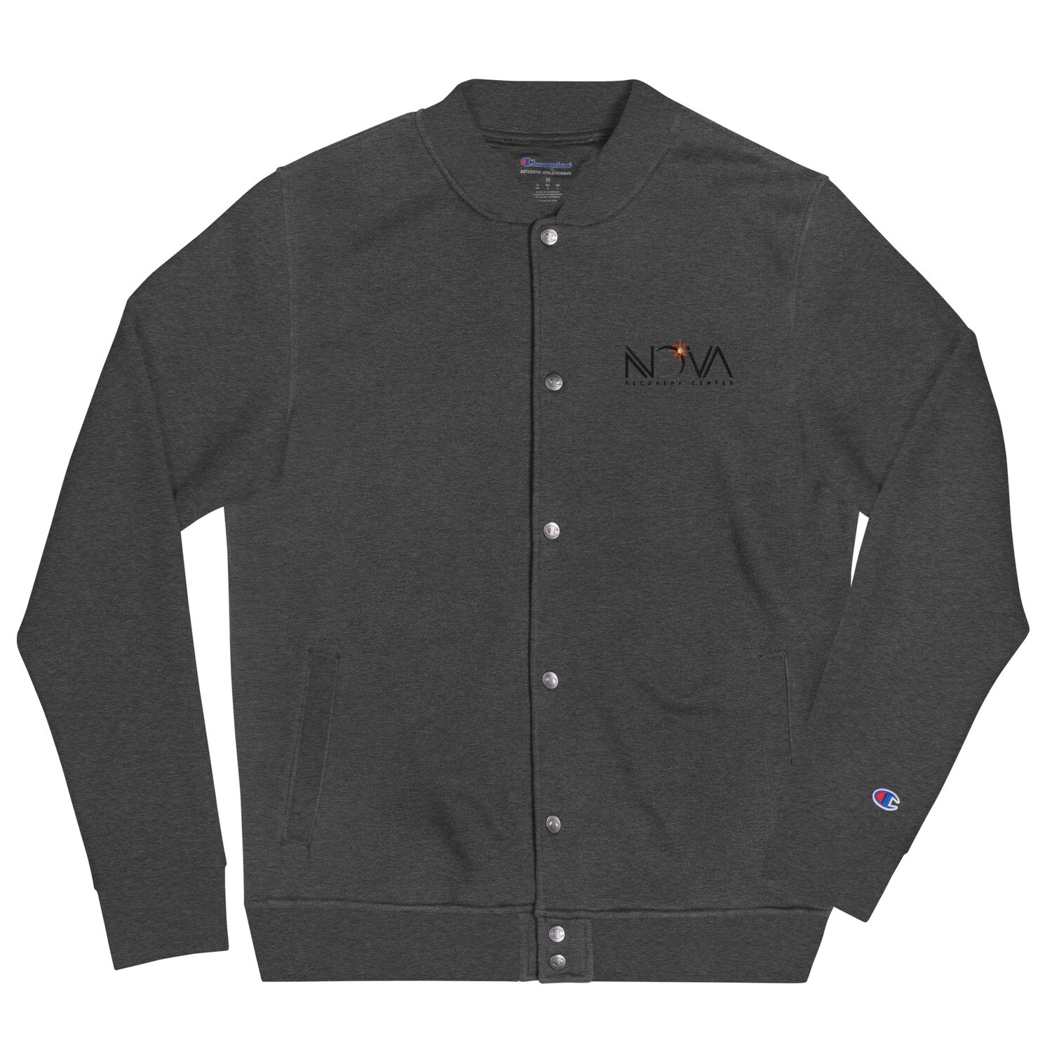 Nova Embroidered Champion Bomber Jacket, Color: Charcoal Heather, Size: S
