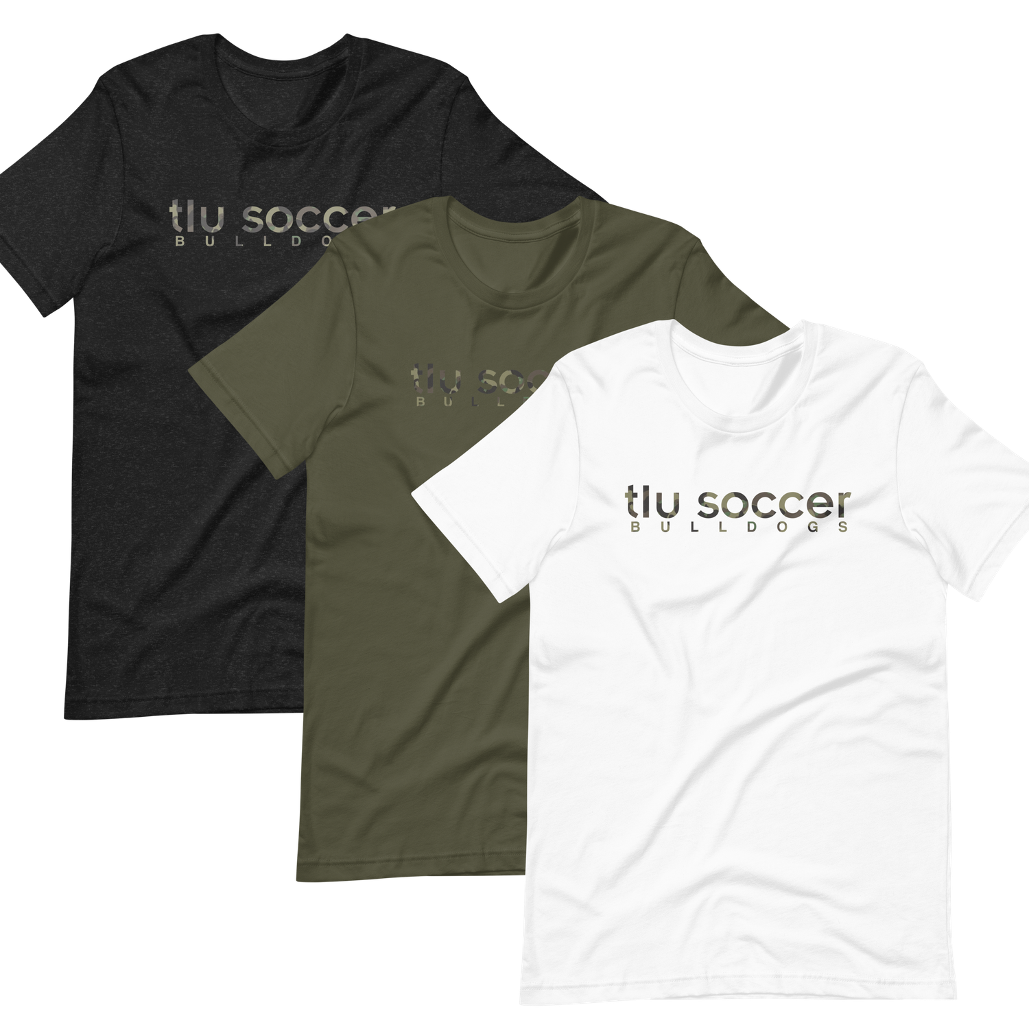 TLU MSOC Unisex Military Appreciation Night Black/White/Military Green Camo Lettering