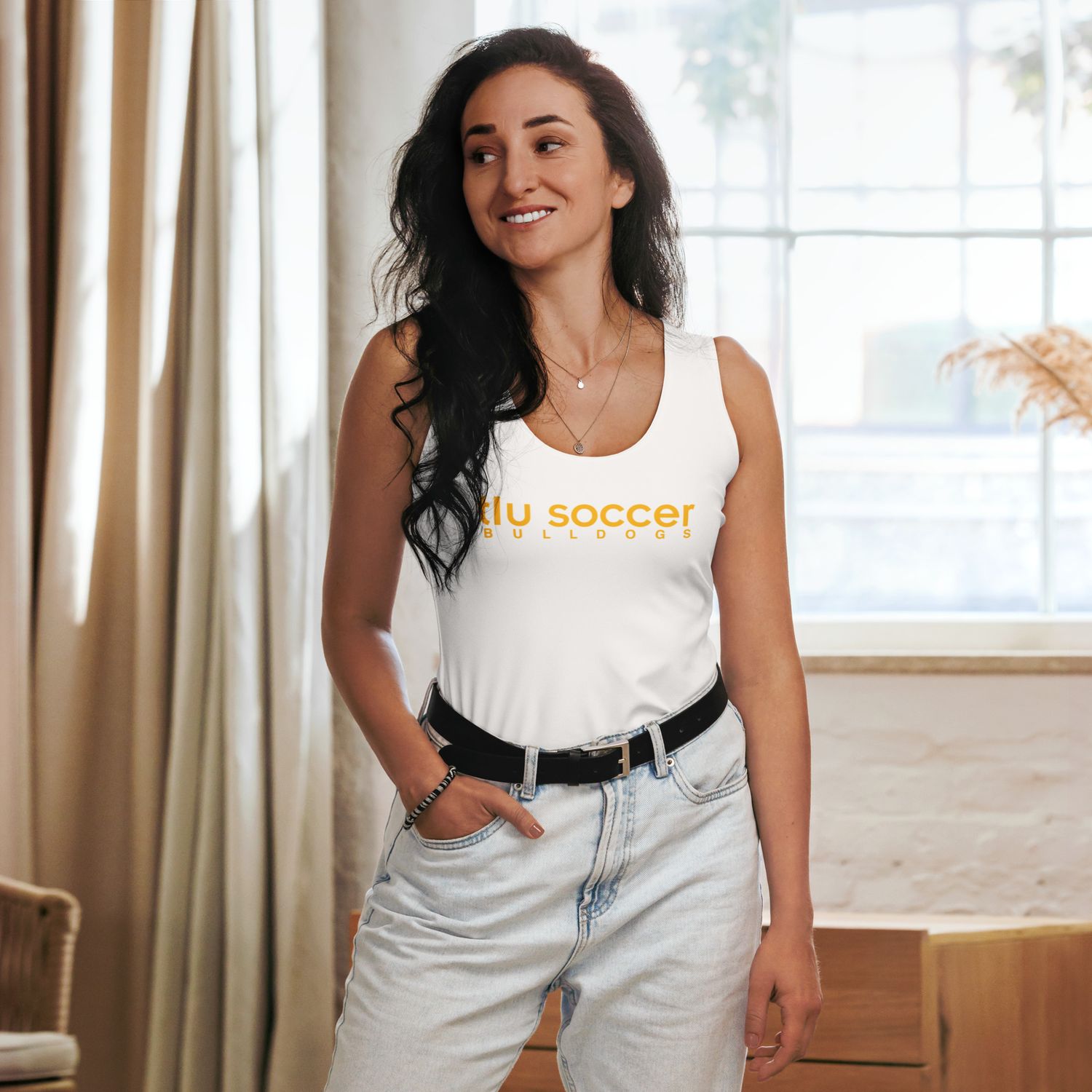TLU MSOC High Quality Women&#39;s Tank Top White/Gold