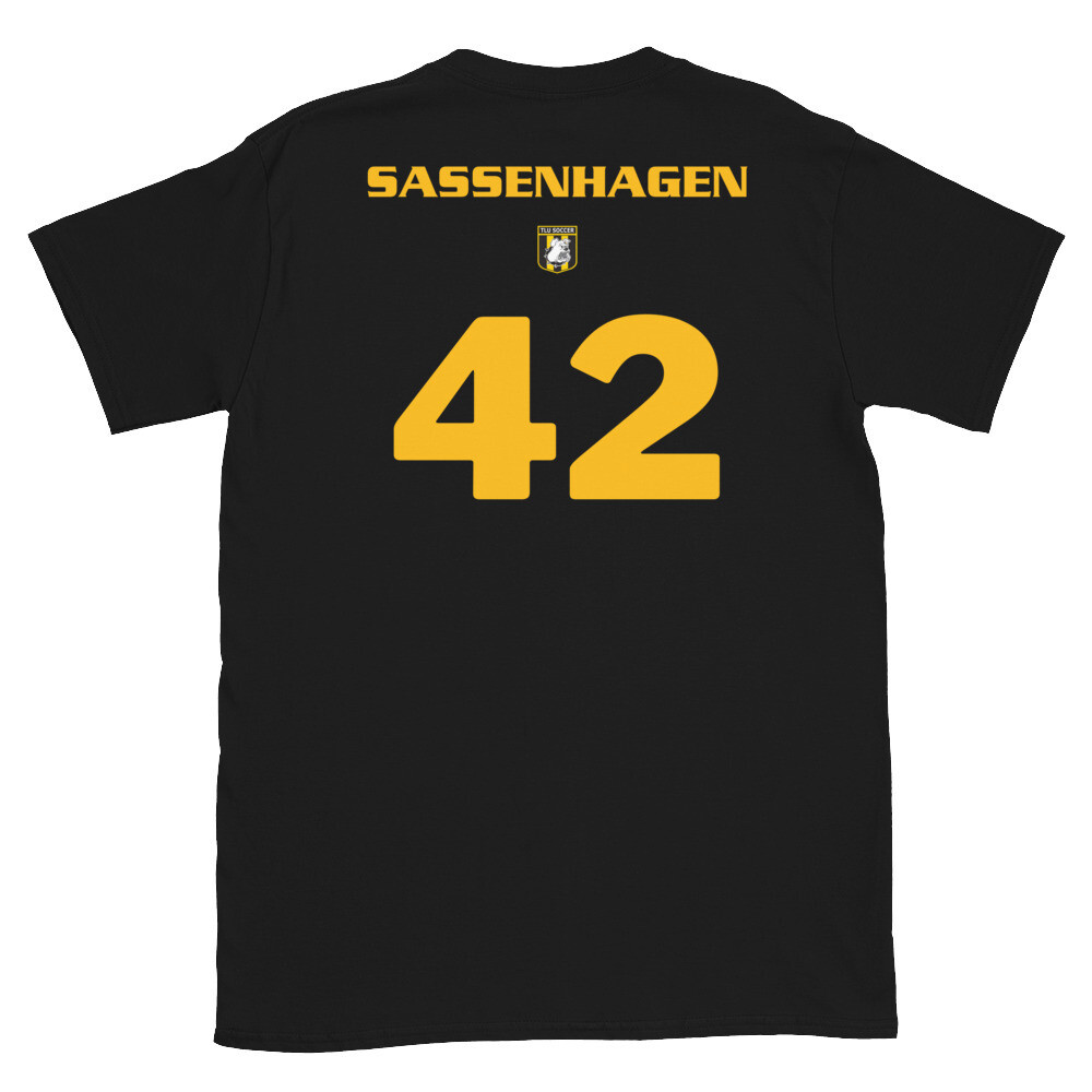 MSOC Number 42 Sassenhagen Short-Sleeve Unisex T-Shirt, Color: Black, Size: S