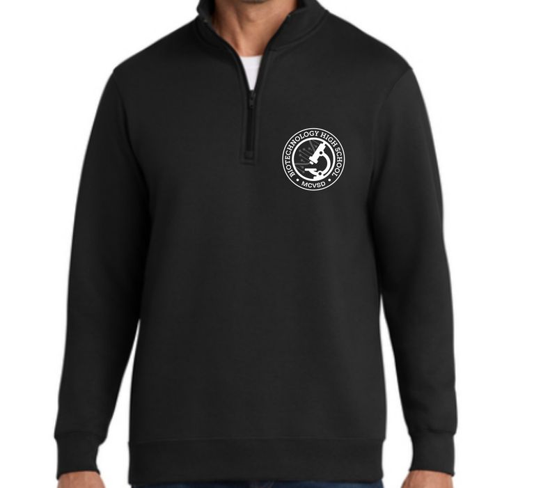 1/4 zip Long Sleeve with New Logo - Black