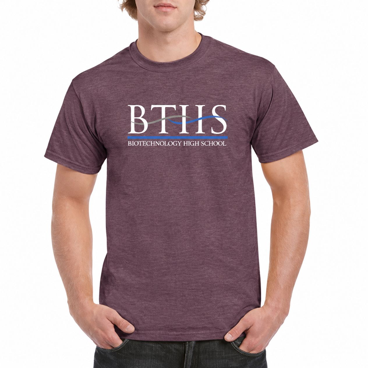 Soft-touch Short Sleeve T-Shirt with Retro Logo (Plum)--Latest edition