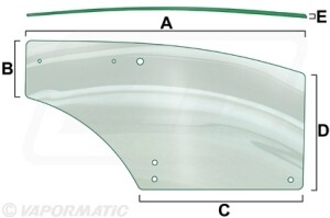 Cristal, vidrio puerta izquierda S-5