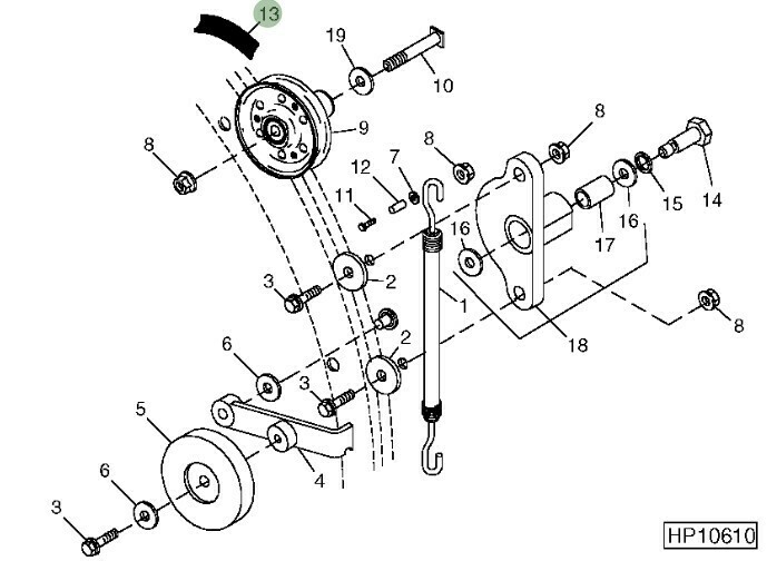 Correa rejilla rotativa