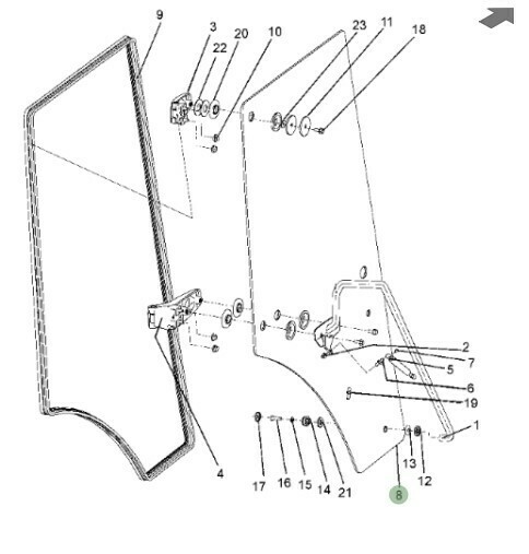 Cristal, vidrio puerta izquierda S-5