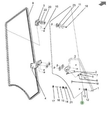Cristal, vidrio puerta izquierda S-5