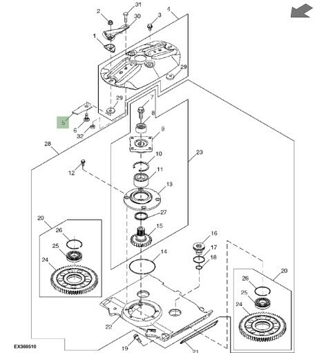 Cuchilla de segadora izquierda (sentido antihorario) (ex)