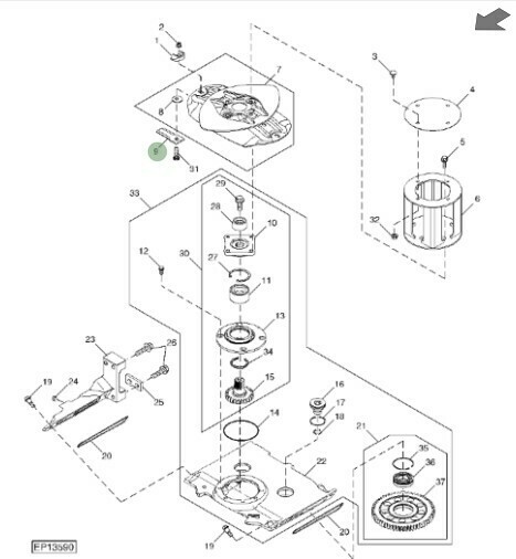 Cuchilla de segadora izquierda (sentido antihorario) (ex)