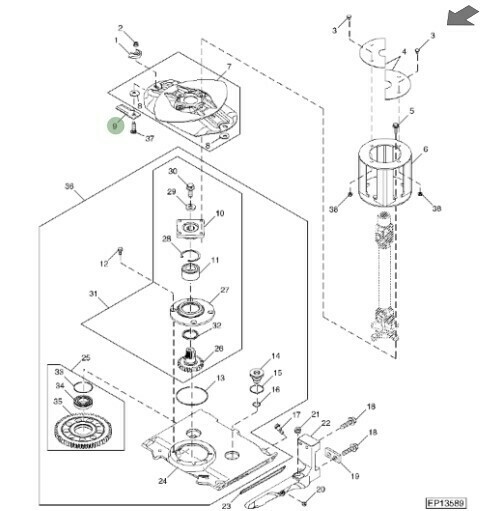 Cuchilla de segadora derecha (sentido horario) (ex)