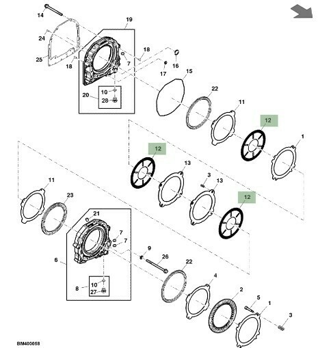Disco con dentado interior