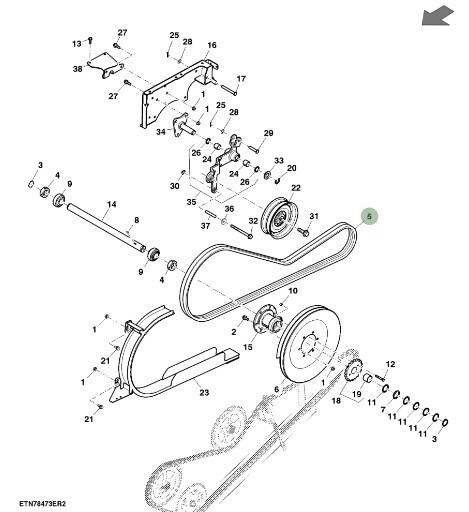 Juego de correas sin fin de descarga