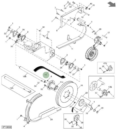Juego de correas sin fin de descarga