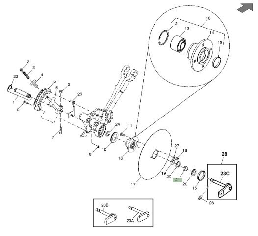 Tuerca especial izquierda