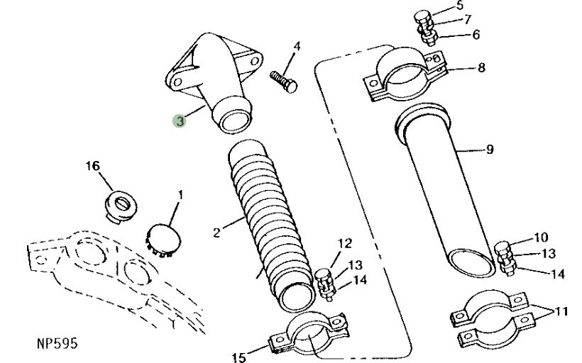 Tubo de descarga de fertilizante