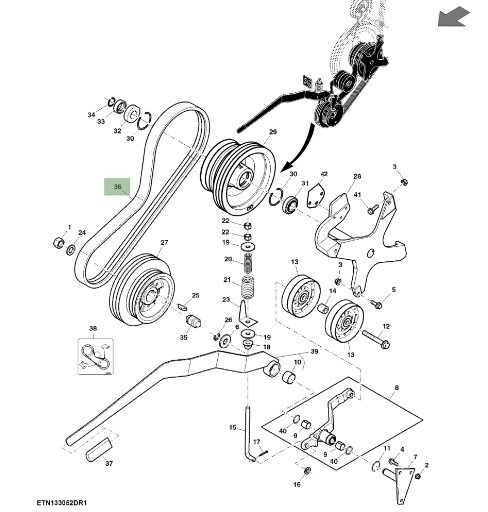 Correa trapezoidal transmisión del batidor