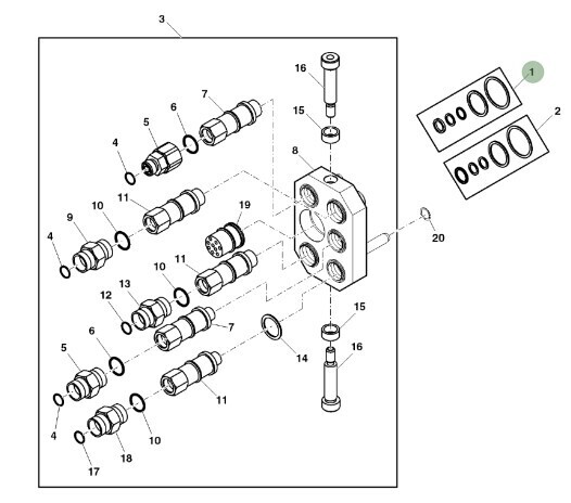 Juego de retenes 3/8"