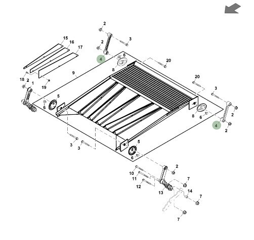 Brazo bandeja agitadora
