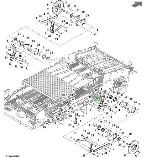 Brazo derecho criba de granzas