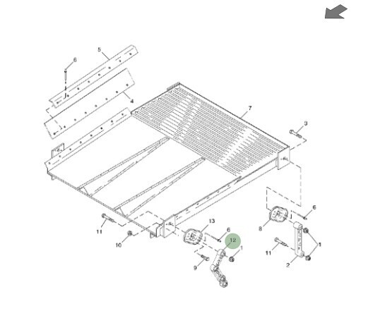 Brazo derecho criba de granzas